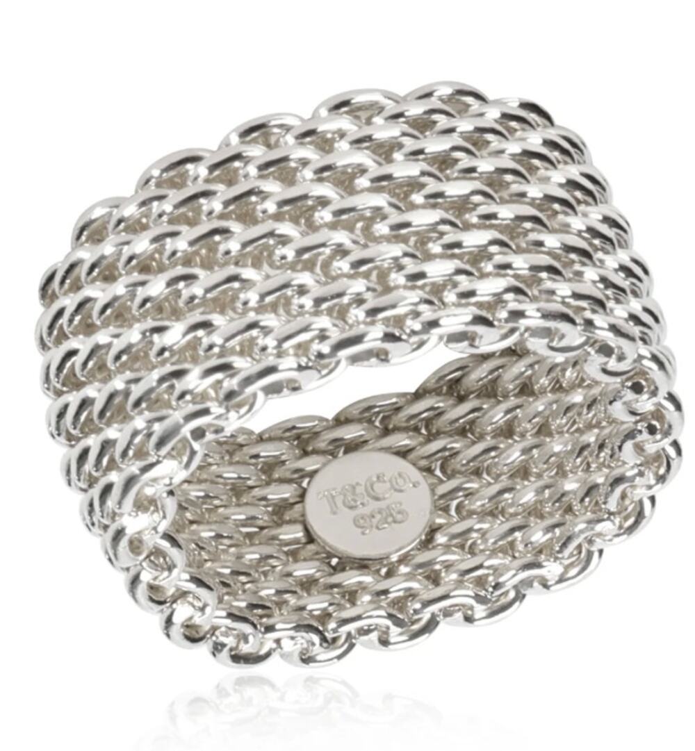 Tiffany Sterling Silver Somerset Mesh Ring size 9.5